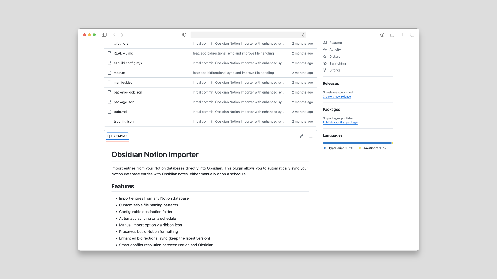 Obsidian Notion Import preview